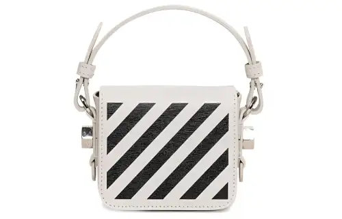 OFF WHITE Stripes Pu Shoulder Bag, Crossbody Bag, Handbag Mini Women's White