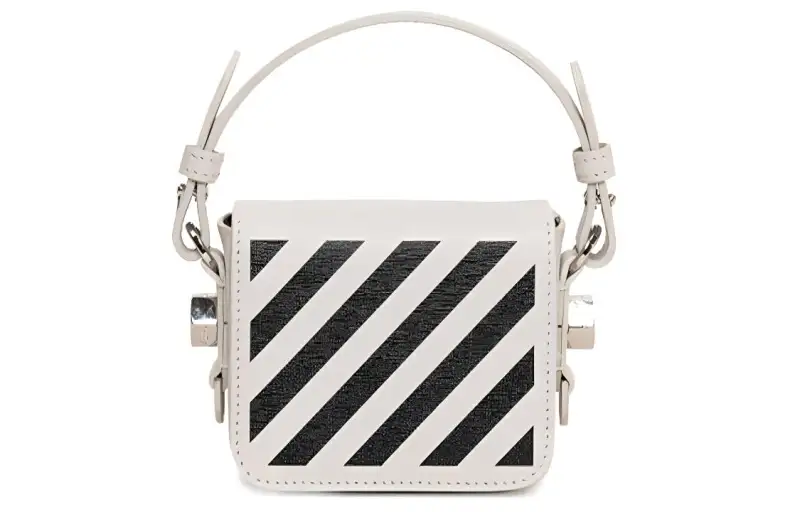 OFF WHITE Stripes Pu Shoulder Bag, Crossbody Bag, Handbag Mini Women's White