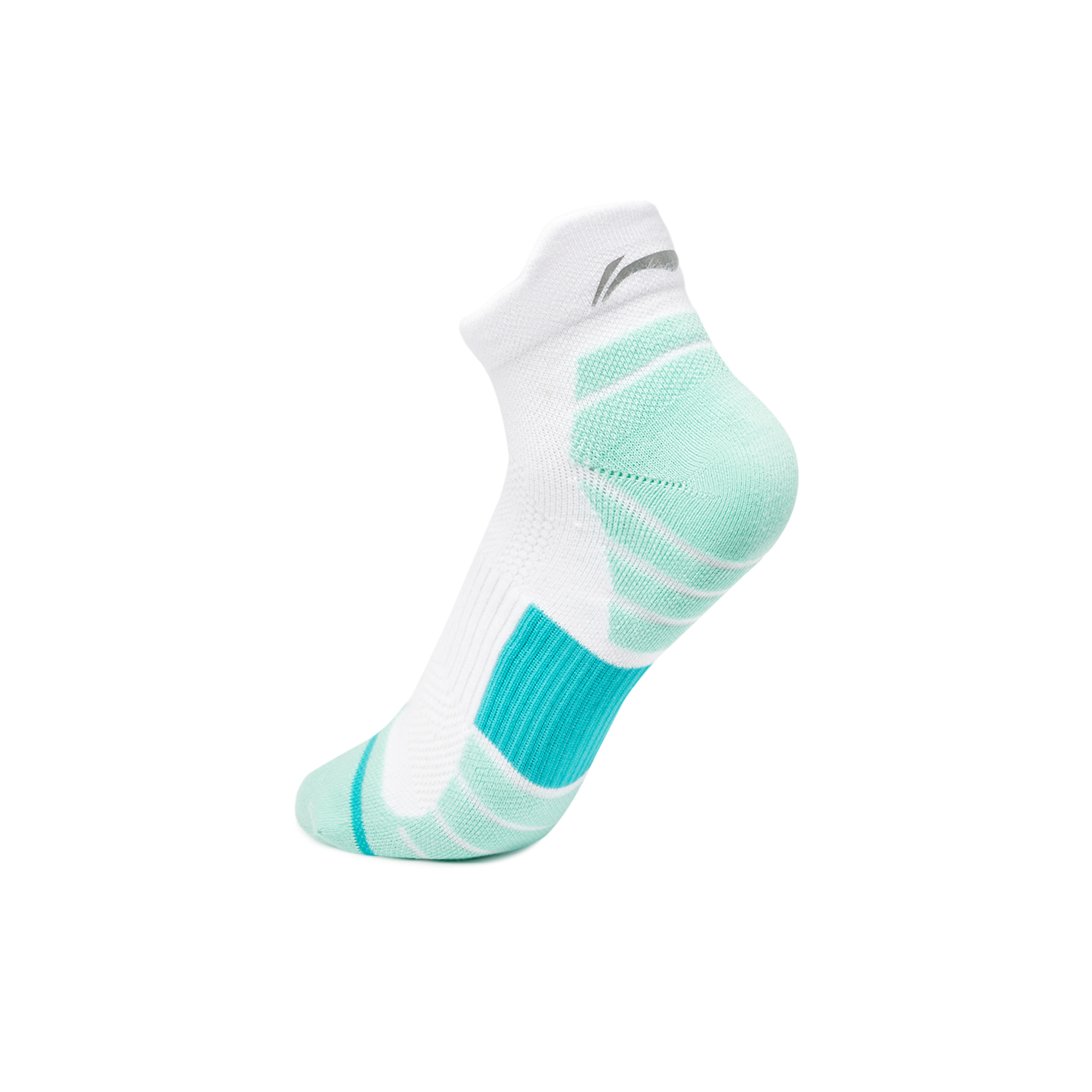 Li Ning Fitness Series Running Socks Unisex 1 Pack White/Cooling Green