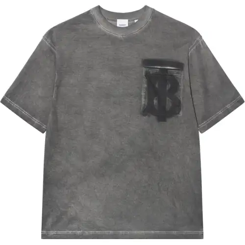 Burberry Men Monogram Motif Cotton Oversized T-shirt Charcoal Grey