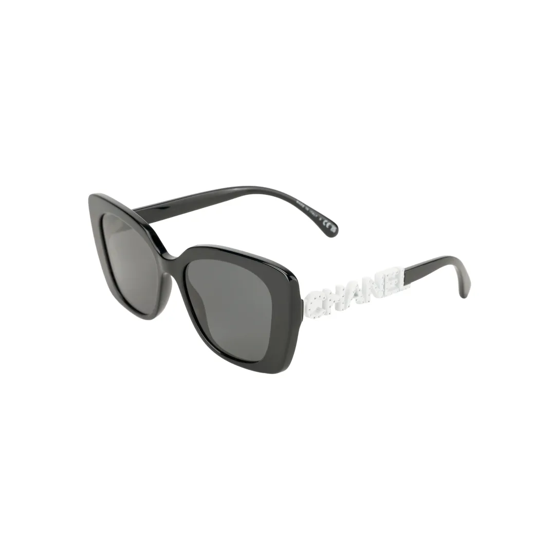 CHANEL Square Sunglasses Unisex Black