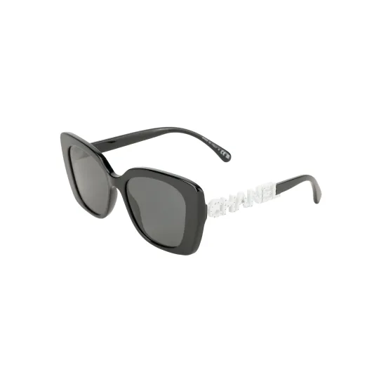 CHANEL Square Sunglasses Unisex Black