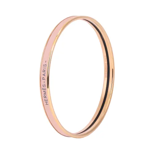 HERMES Uni Enamel Bangles Women's Pink