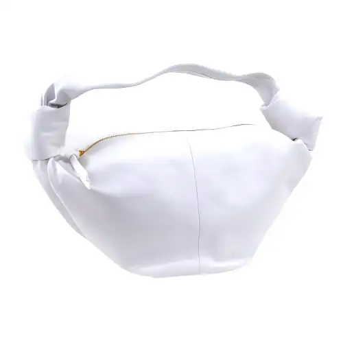 Bottega Veneta KNOT Calfskin One Shoulder Handbag Mini Women's Chalk White