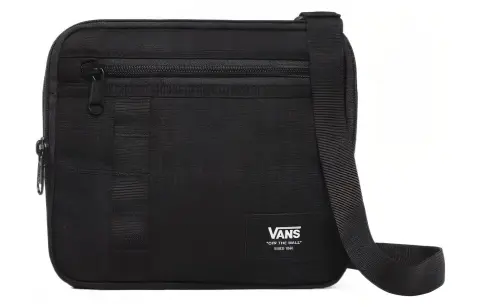 Vans Nylon Fabric Shoulder Bag, Crossbody Bag Regular Unisex Pure Black