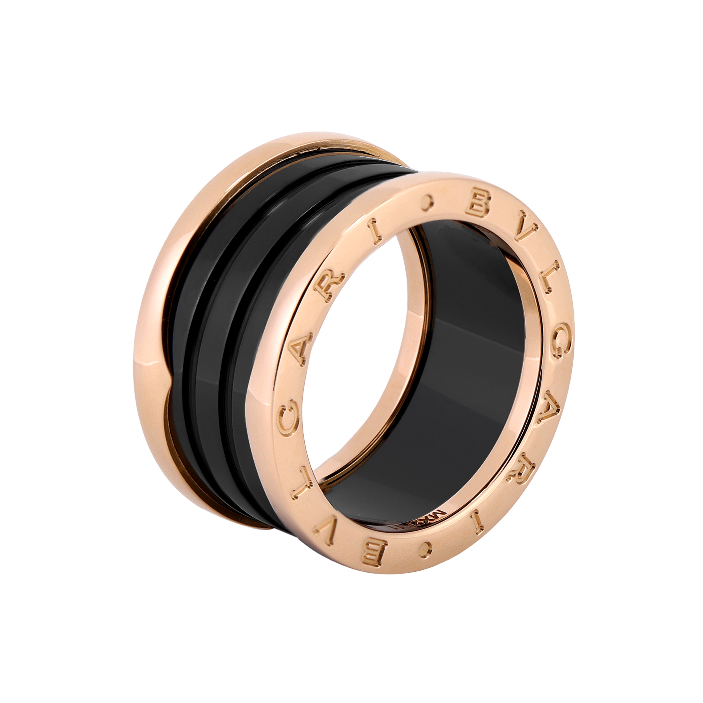 BVLGARI Bulgari B.Zero1 серия четырех кольца черный Керамическое k золото 18K Rose Gold женский