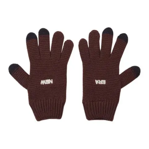 New Era Acrylic Knit Gloves Unisex Brown
