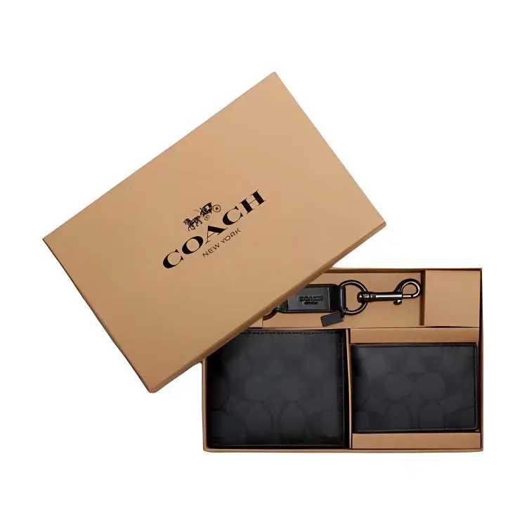 COACH Signature Coated Canvas Wallets Men's Black