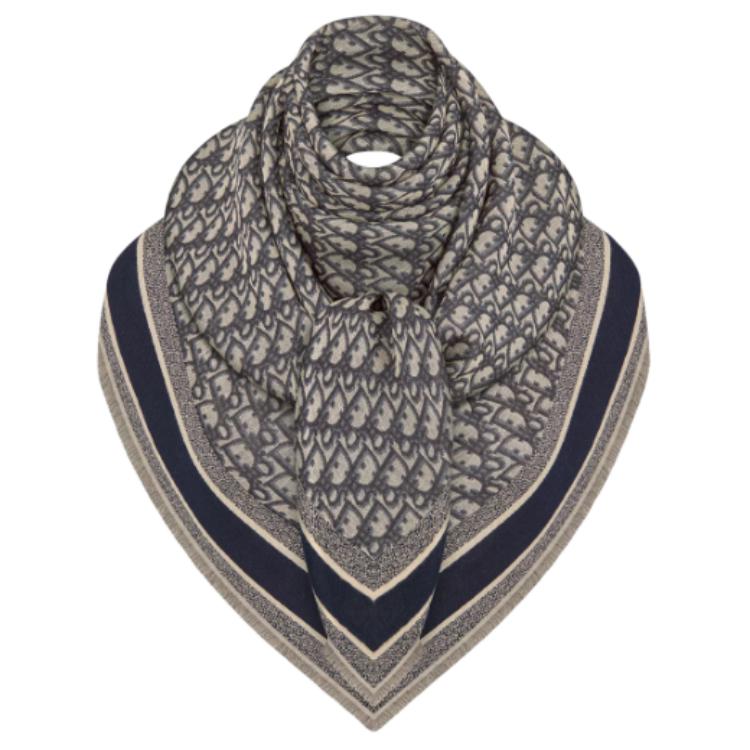 Палантин Dior Logo Shawl (темно-синий)