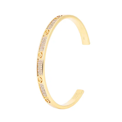 FENDI 2000-2024 Gold Plated F Is FENDI Cuff Bracelet Costume Bracelet