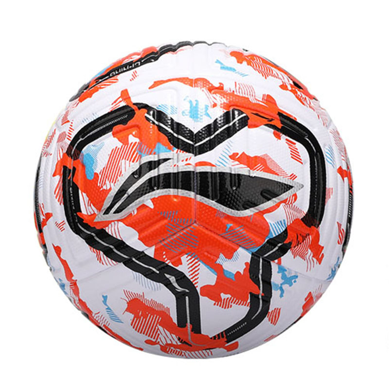 Li Ning Size 5 Soccer Ball TPU Seamless Thermal bonding Unisex White Orange Blue