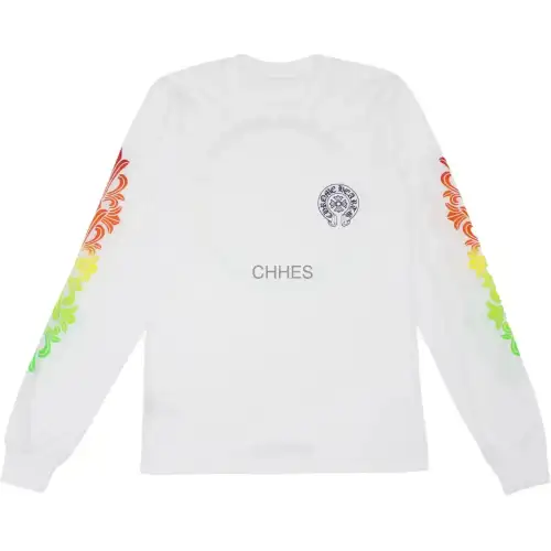 Chrome Hearts Floral Sleeve Gradient L/S T shirt