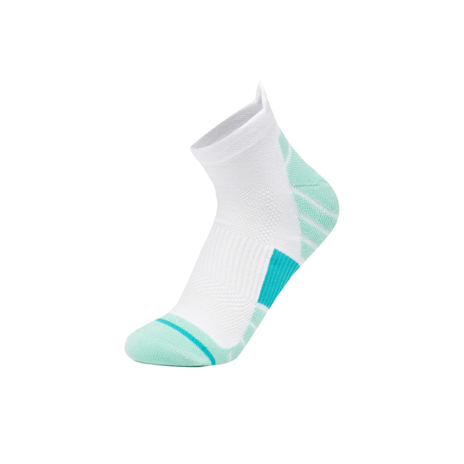 Li Ning Fitness Series Running Socks Unisex 1 Pack White/Cooling Green