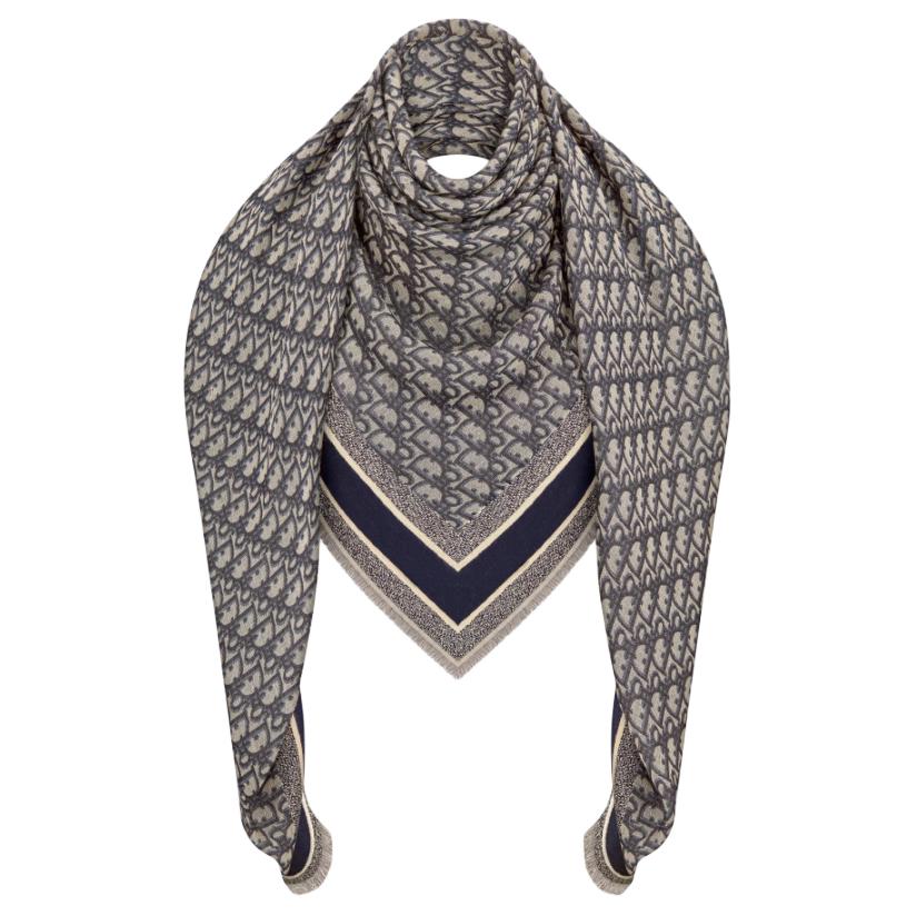 Палантин Dior Logo Shawl (темно-синий) — фото 2