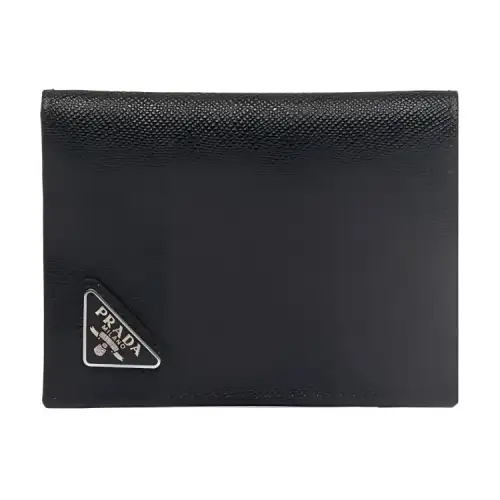 PRADA Saffiano Leather Wallet Small Men's Black