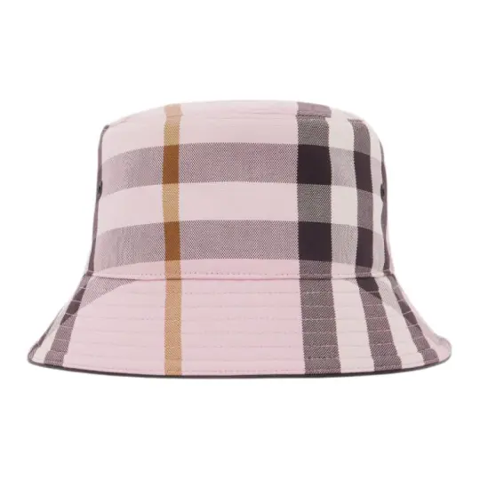 Burberry Brand Logo Cotton Bucket Hats Unisex Pink