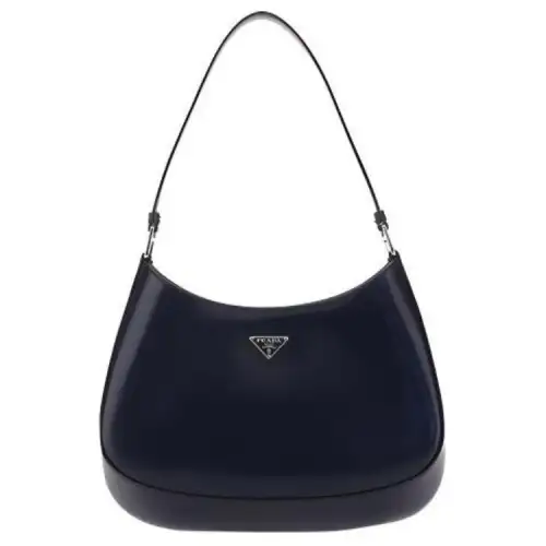 PRADA Leather Shoulder Bag, Handbag Women's Blue