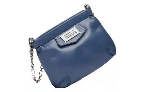 Maison Margiela Glam Slam Leather One Shoulder Crossbody Clutch Women's Blue