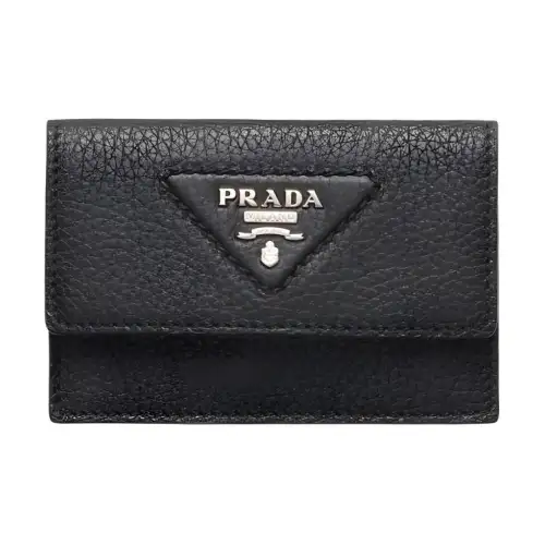 PRADA Saffiano Leather Card Holder Men's Black