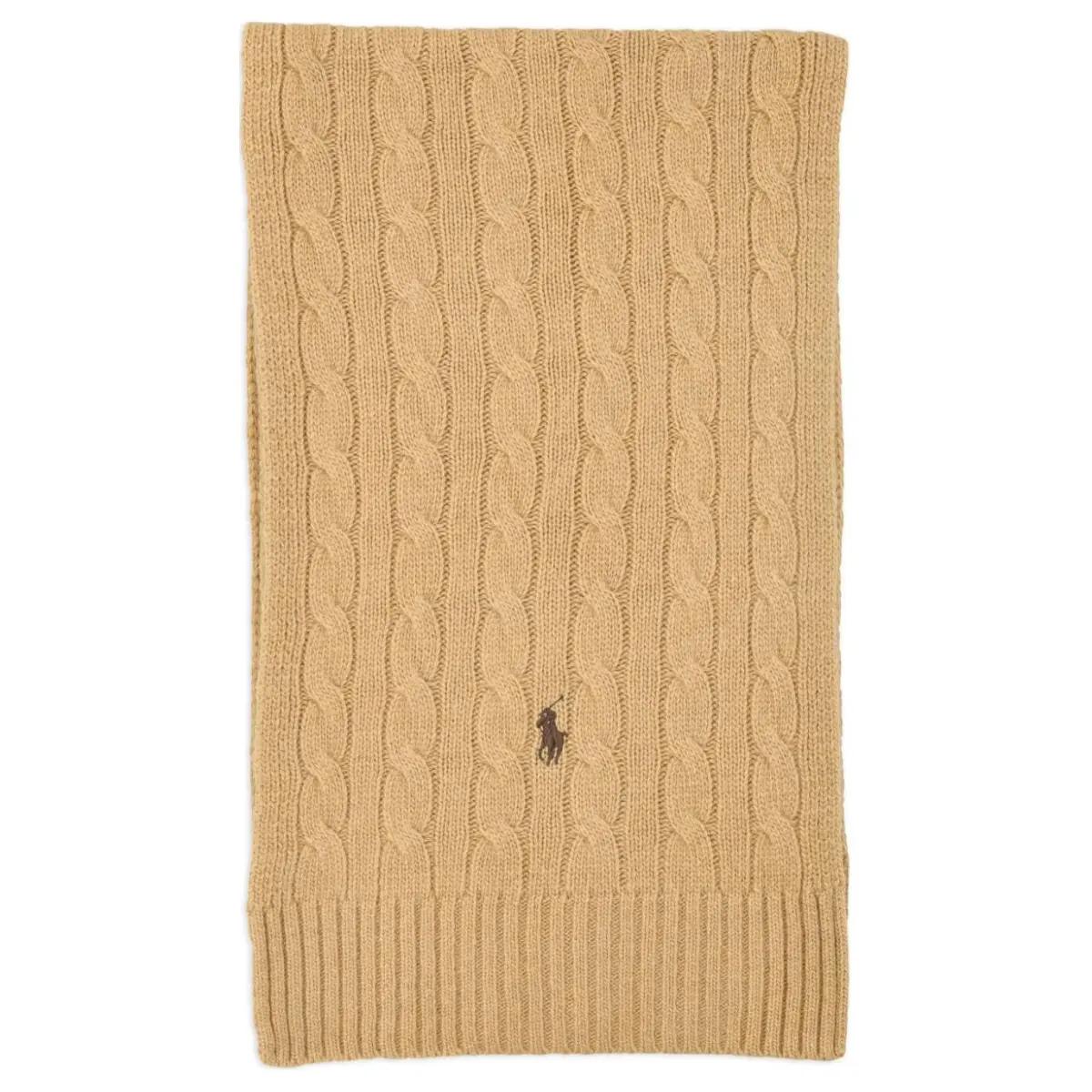 Polo Ralph Lauren Logo-Embroidered Cable-Knit Scarf