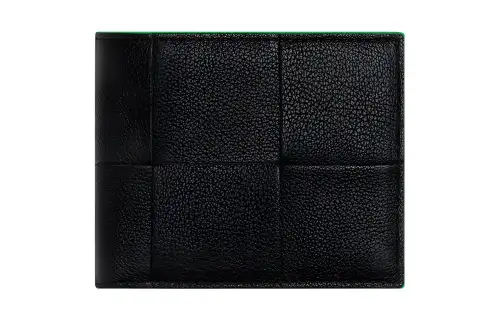 Bottega Veneta Lambskin With Calfskin Wallet Men's Black
