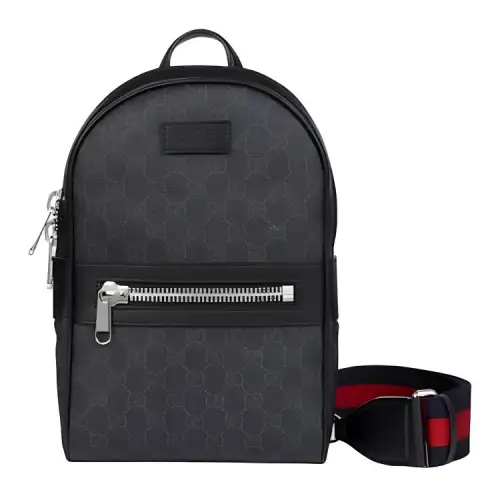 GUCCI Canvas With Leather Handbag, Shoulder Bag, Crossbody Bag Men's Black