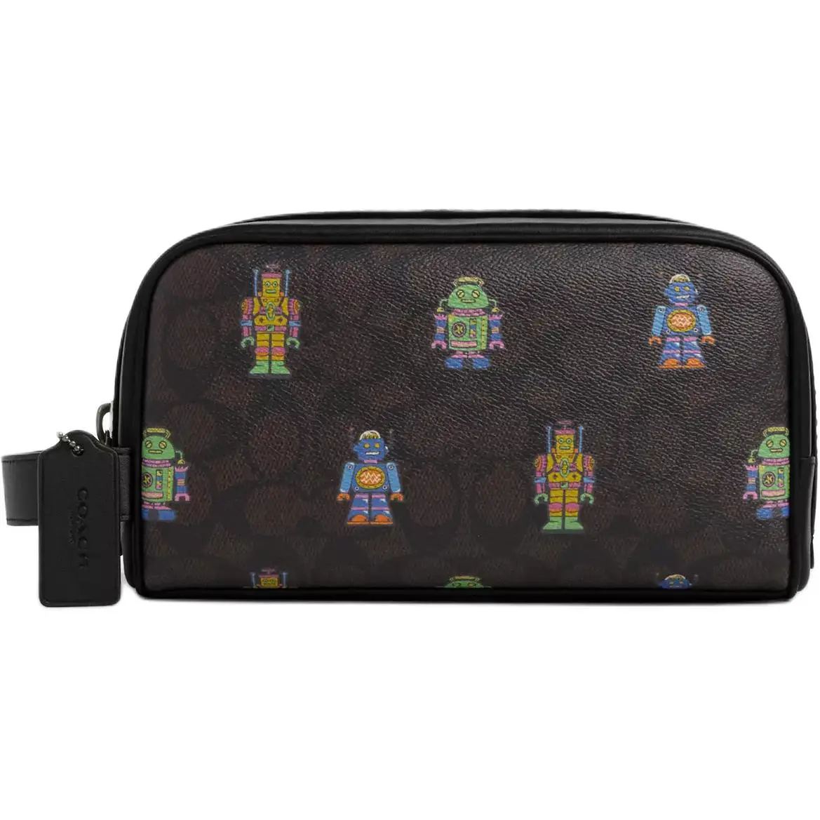 COACH Coated Canvas Travel Storage Bag Medium Size Women's Walnut