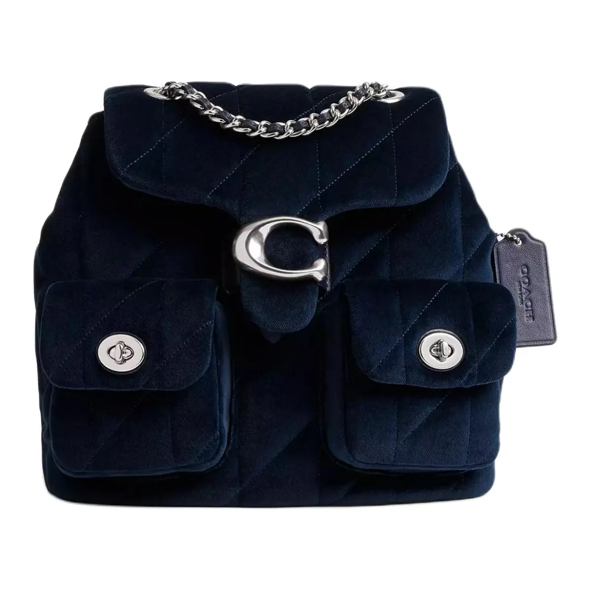 COACH Tabby Velvet Backpack Medium Women's Blue