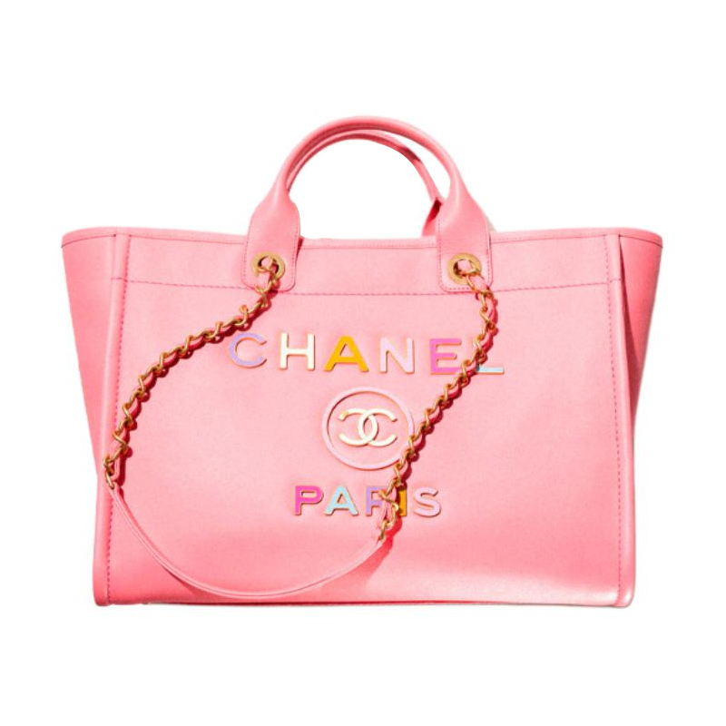CHANEL 22SS Calfskin Tote Bag, Shopping Bag, Shoulder Bag, Crossbody Bag, Handbag Large Women's Coral Pink