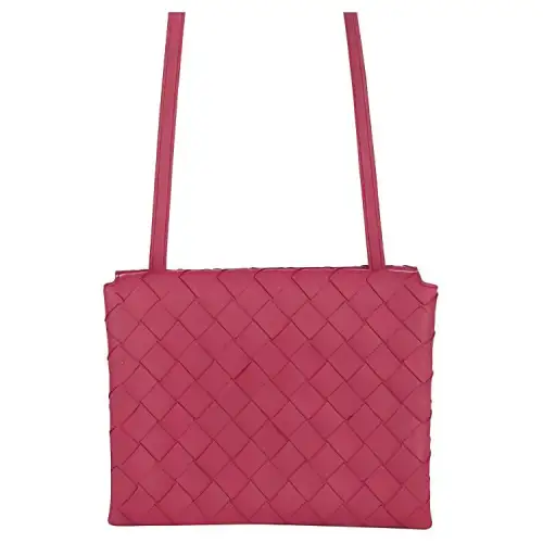 Bottega Veneta Leather Shoulder Bag Women's Red