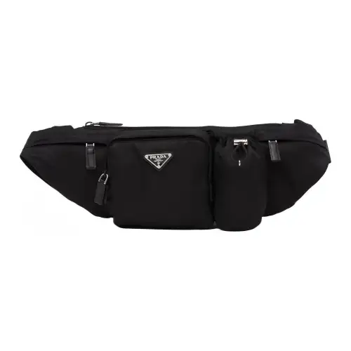 PRADA Fabric One Shoulder Crossbody Sling Bag, Fanny Pack Men's Black