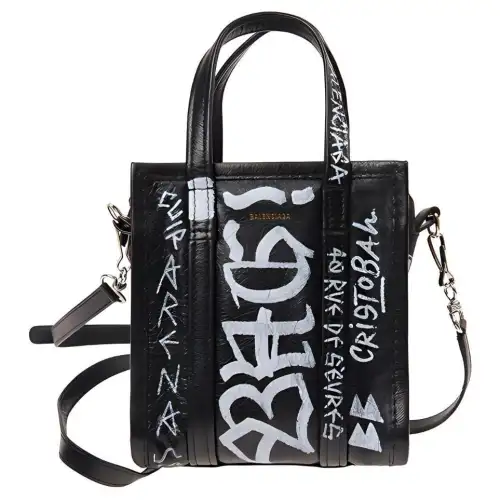 Balenciaga Leather Shopping Bag, Shoulder Bag, Crossbody Bag, Handbag Mini Women's Black