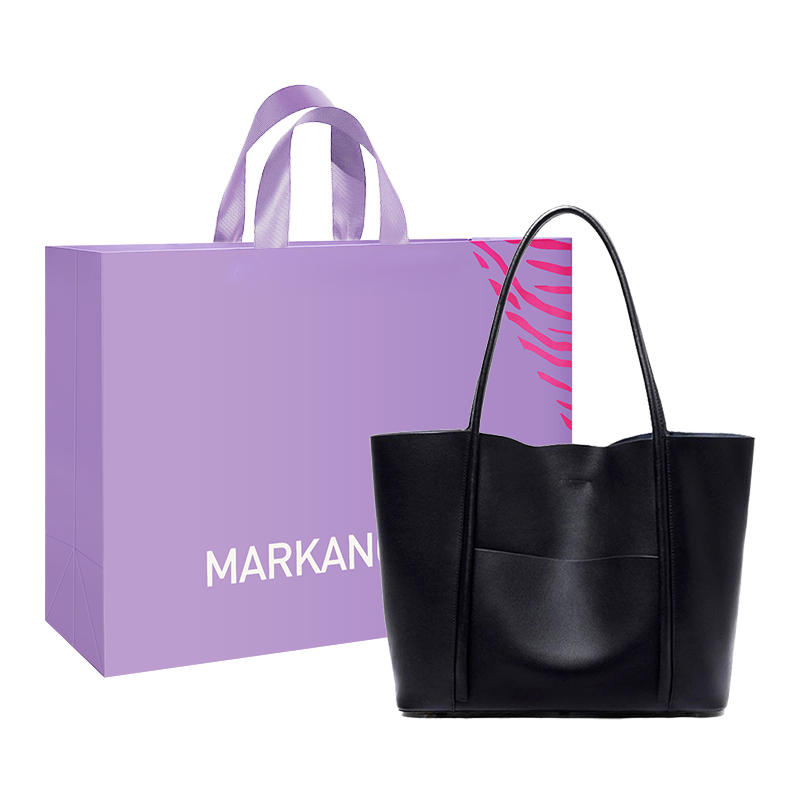 MARKANGARO Pu Tote Bag, Shoulder Bag Women's Black \ White \ Coffee