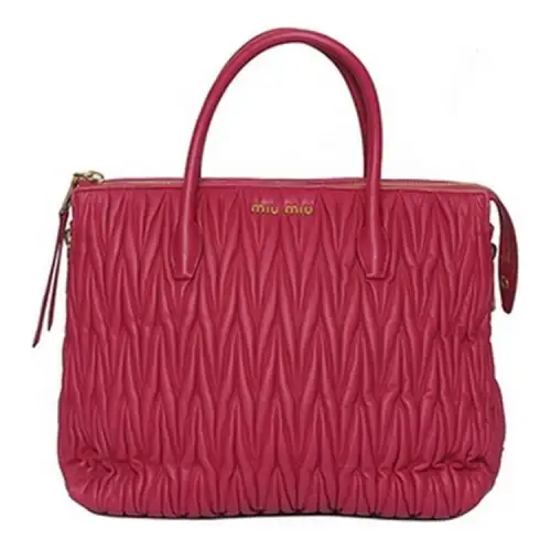 MIU MIU Lambskin Crossbody One Shoulder Handbag Women's Red