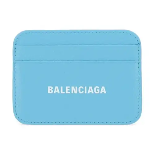 Balenciaga Cow Leather Card Holder, Wallet Women's Blue