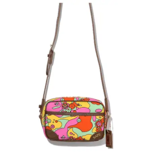 A BATHING APE Bape Fabric Crossbody Bag Unisex Pink
