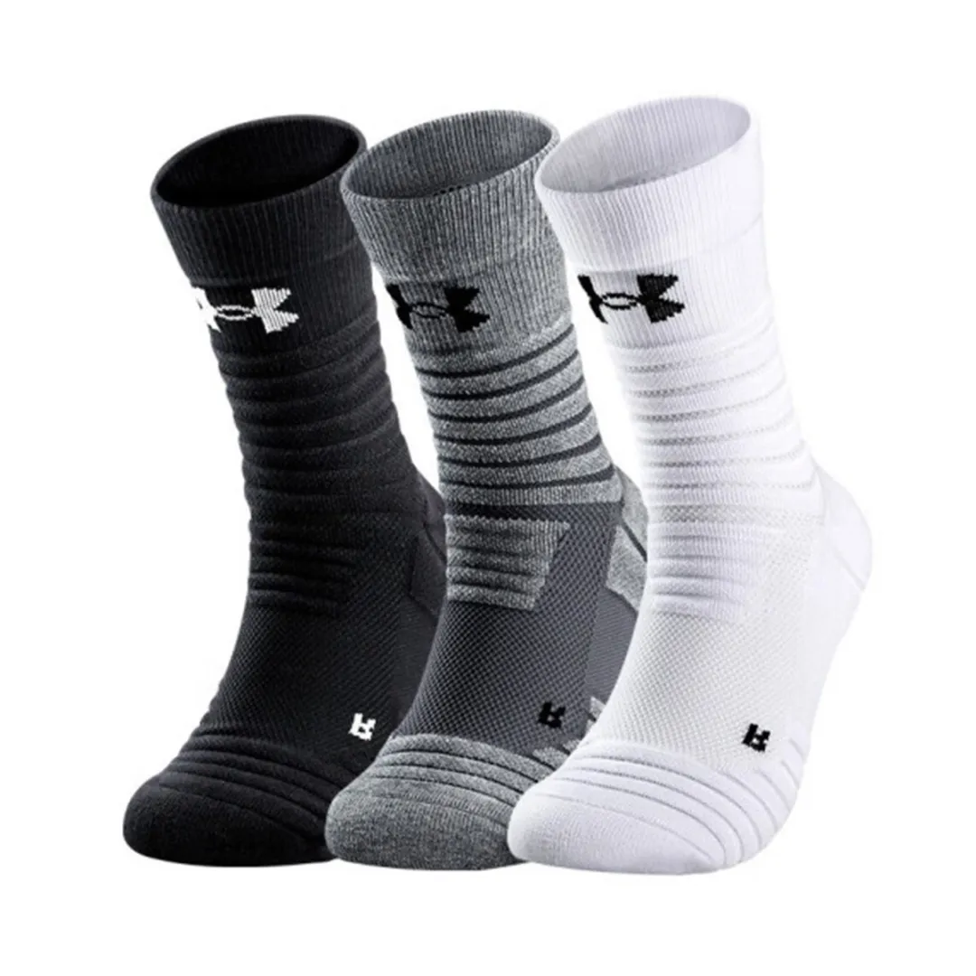 Under Armour Basketball Socks Unisex Thin 3 Pack Combination Color