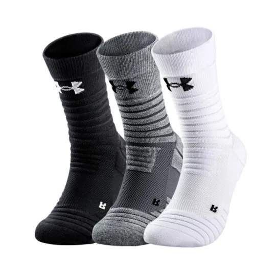 Under Armour Basketball Socks Unisex Thin 3 Pack Combination Color