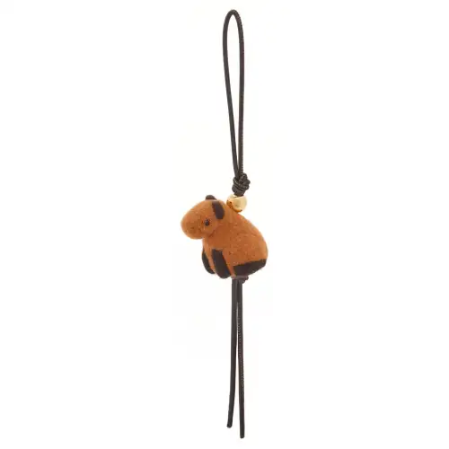 LOEWE Felt, Calfskin Charm Bag Accessory Women's Dark Brown