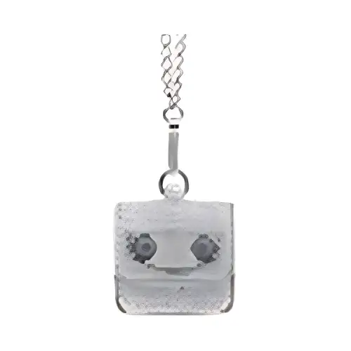 Balenciaga Le Cagole With Cow Leather And Sheepskin Earphone Case Women's Silver Gray