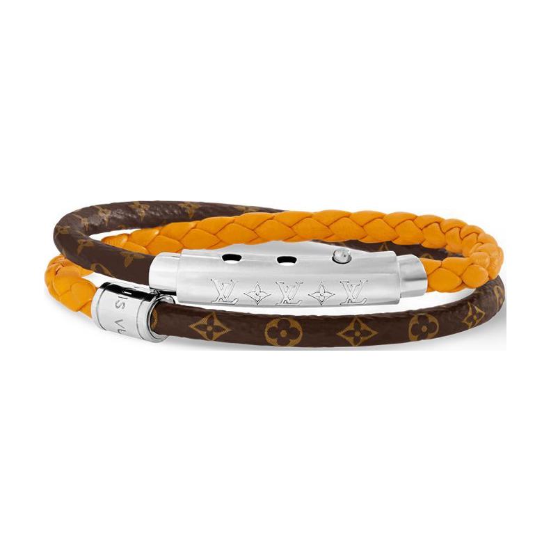 Мужской браслет Louis Vuitton LOUIS VUITTON Monogram Double Spin (желто-шафрановый) — фото 2