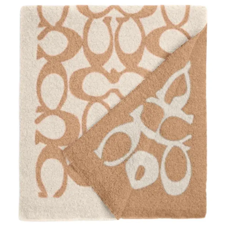COACH Sheep Wool Knit Scarves Women's White