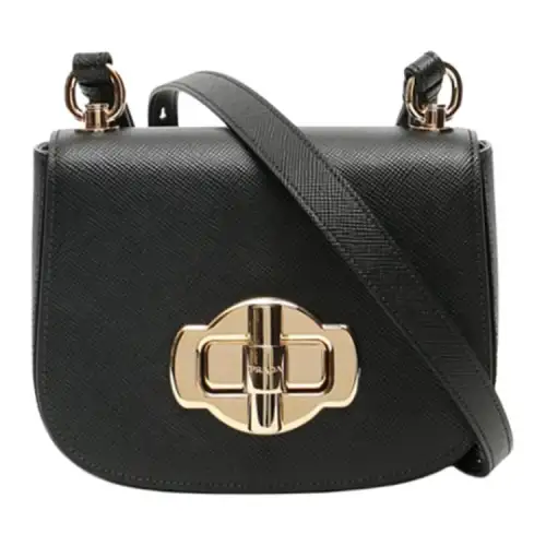 PRADA Cow Leather Shoulder Bag, Crossbody Bag Women's Black