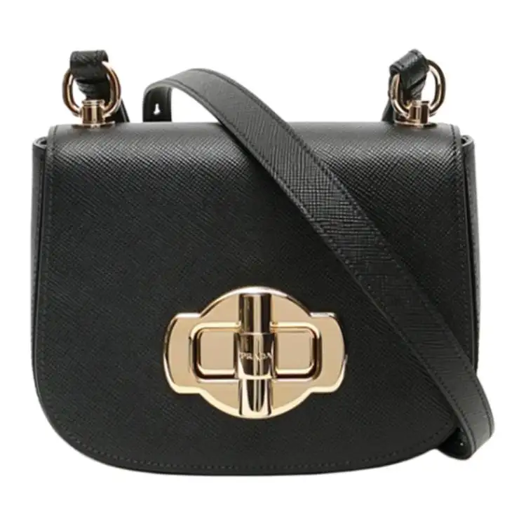 PRADA Cow Leather Shoulder Bag, Crossbody Bag Women's Black