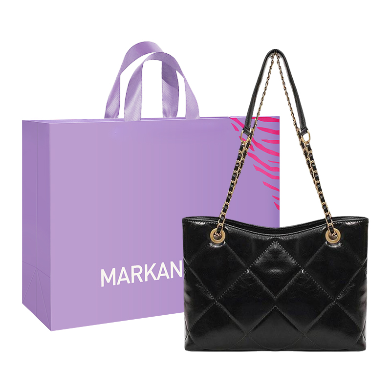 MARKANGARO Pu Shoulder Bag Regular Unisex Black/Barley Tea/Cinnamon Cameo Brown