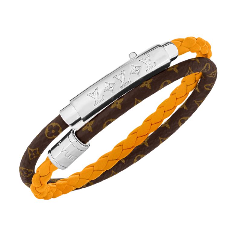 Мужской браслет Louis Vuitton LOUIS VUITTON Monogram Double Spin (желто-шафрановый)