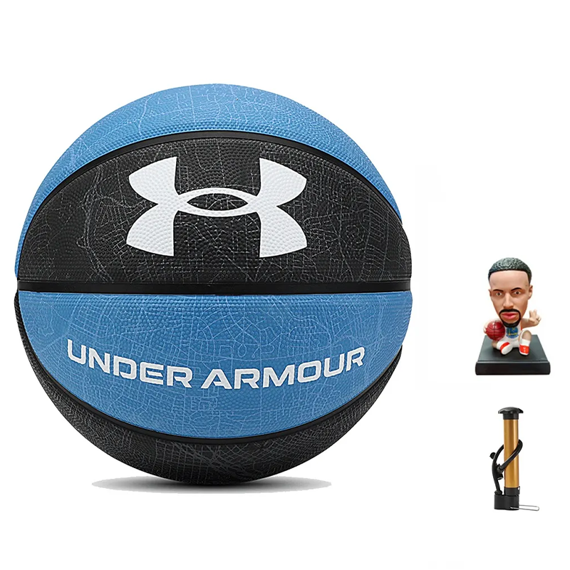 Under Armour Rubber Basketball Black Blue Size 7 Training Unisex