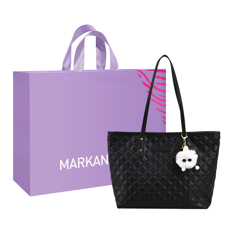 MARKANGARO Pu Tote Women's Black/White/Pink
