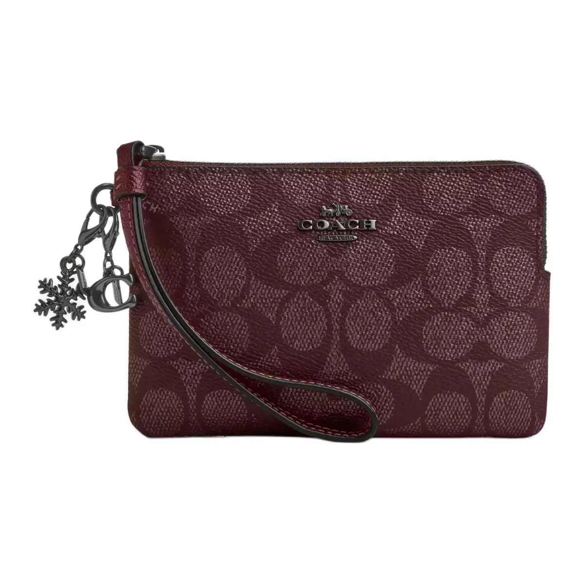 COACH Boxed Coated Canvas Clutch Small Women's Wine