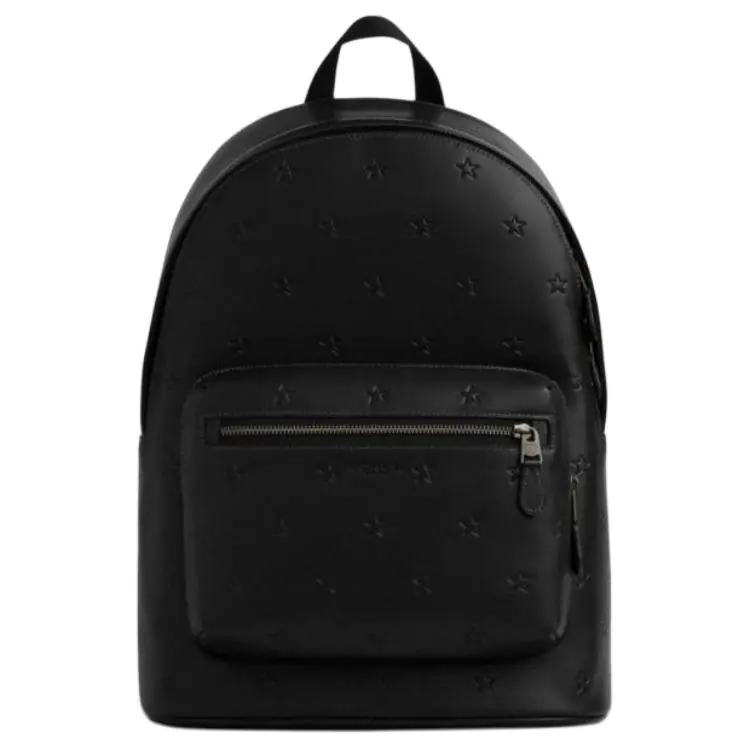 COACH West Cow Leather Backpack Large Unisex Black
